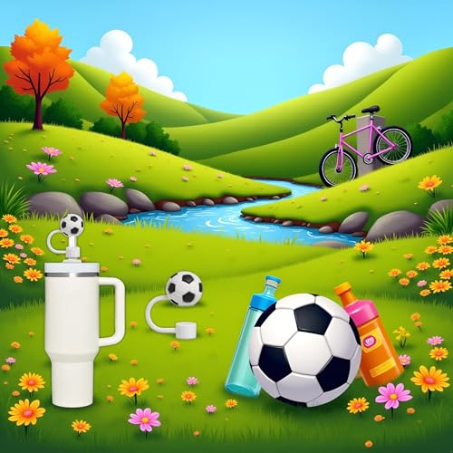 Soccer Ball Straw Cover para Stanley 40&30 Oz Cup miniatura 6