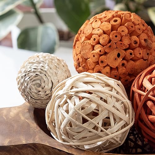 Image of ANDALUCA Large Decorative Vase Filler Bag with Orbs, Balls (Burnt Orange)