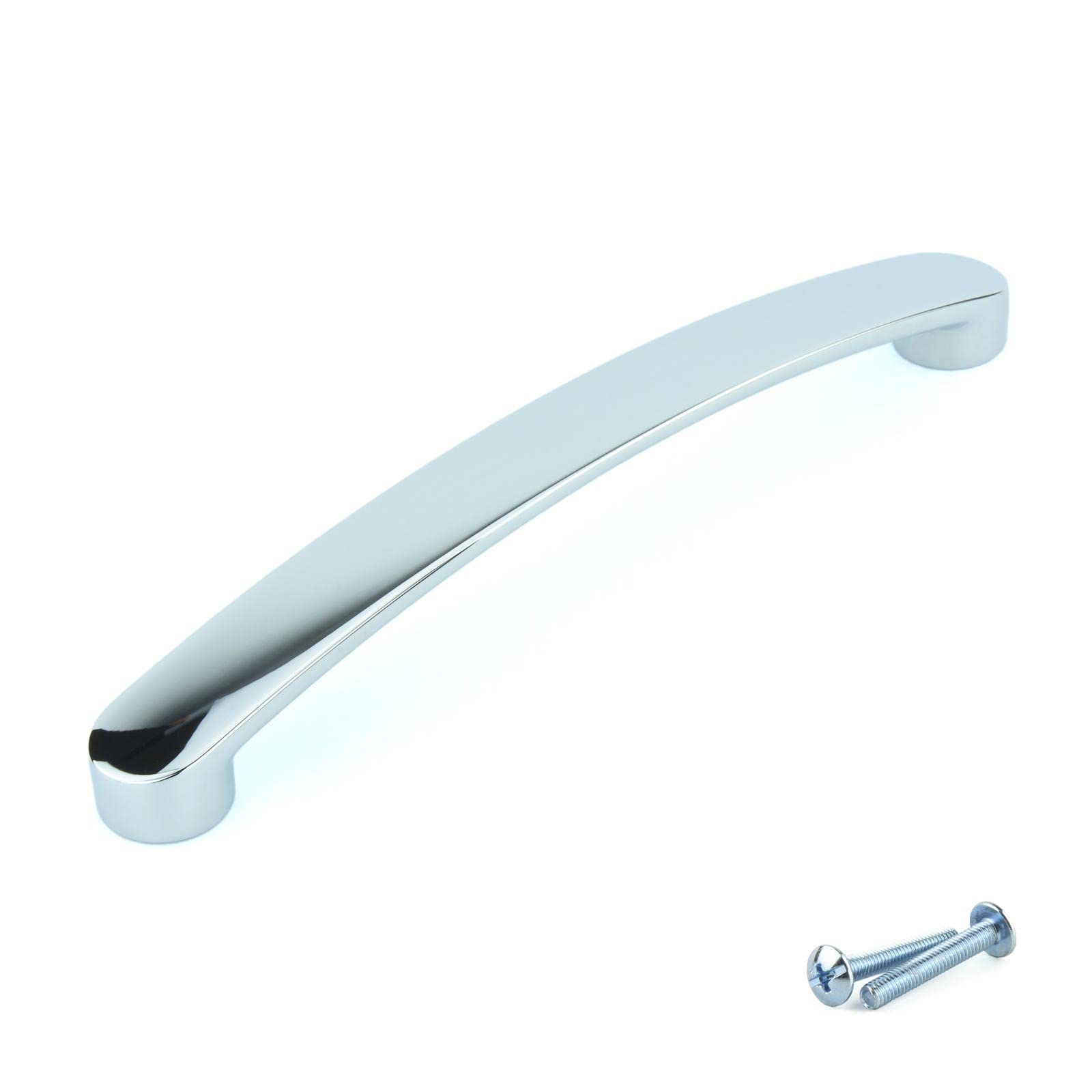 M4tec Polished Chrome Bow Pull Handle For Bedroom Furniture, Kitchen Furniture, And Cupboards - Ideal As Door Handles, Cabinet, Wardrobe, And Draw Handles - M6 Series 160 Mm