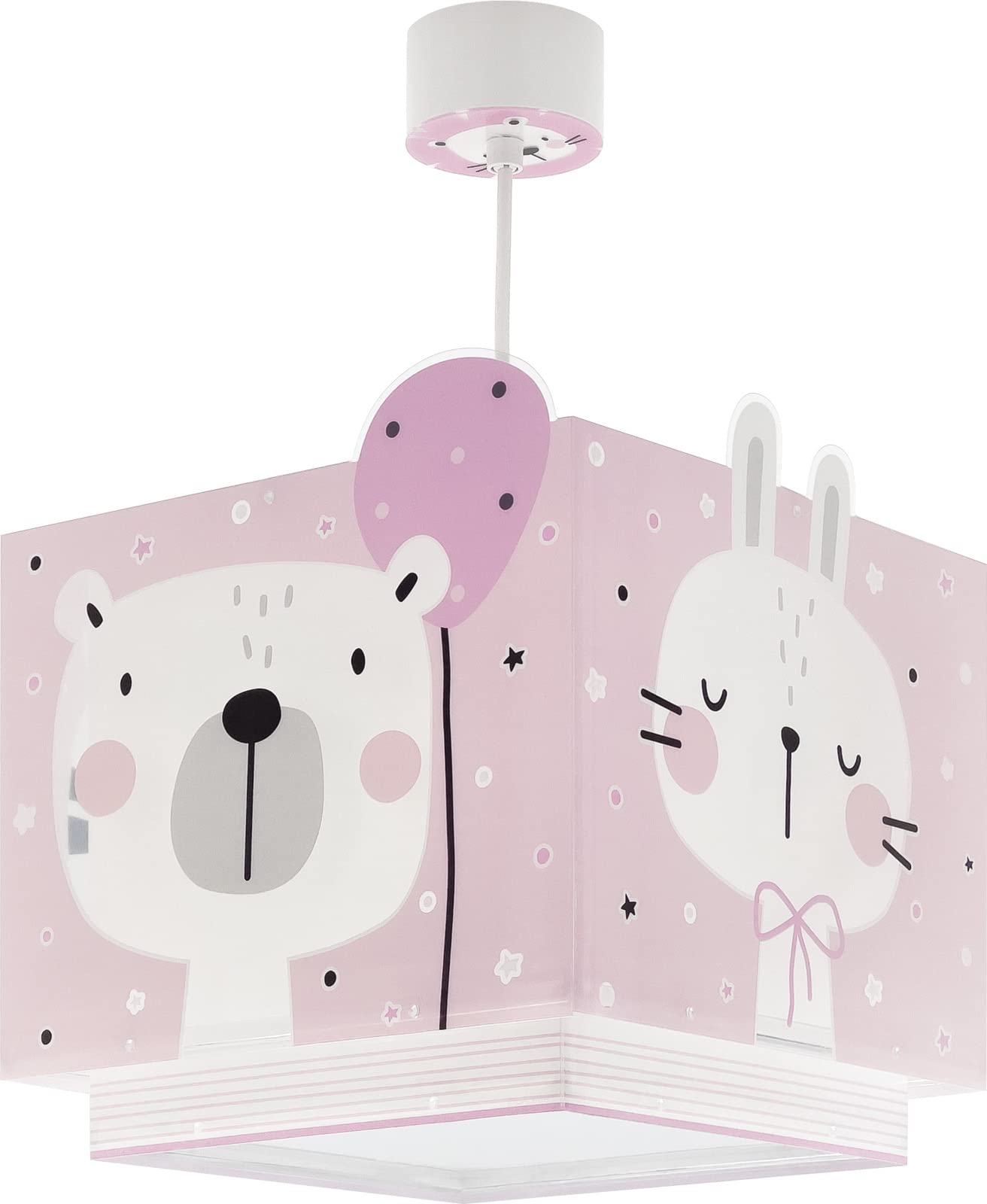 Dalber Lámpara Infantil De Techo Colgante Baby Jungle Jungla Rosa Oso León Tigre Conejo Animales, 63112S, E27