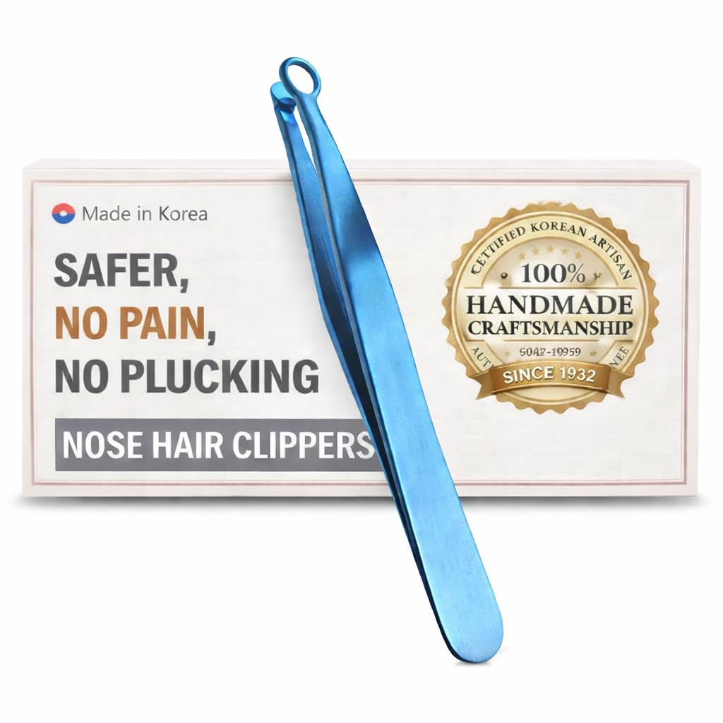 rinocos [Premium Hand-Made] Nose Hair Clippers for Men - Nasal Clippers, Nose Hair Trimmer, 304 Surgical-Grade Stainless Steel, Eyebrow Trimmer,