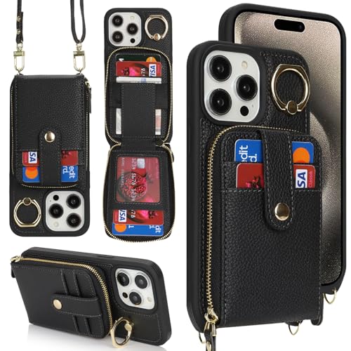 for iPhone 15 Pro Max P[X   | ΂ߊ| t@Xi[ Xgbvt J[h SunYoo V_[ Ot 蒠^ ACtH X}zP[X ACz Case Jo[ ubN