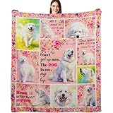 Great Pyrenees Gifts Great Pyrenee Blankets 50"X60" Dog Throw Blanket for Dog Lovers Mom Dad Flannel Puppy Print Blanket for Couch Sofa Bed Car
