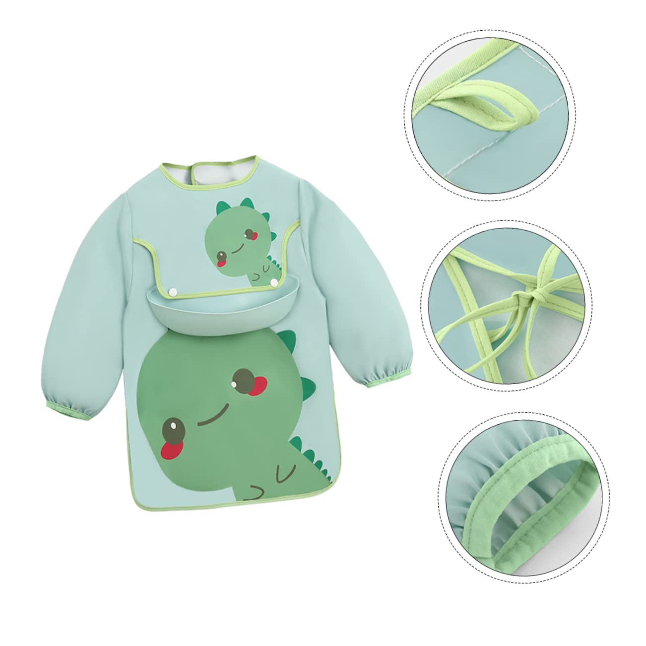 UPKOCH 3pièces Bavoir Garçon Fille Étanche Avec Manches Smock Cartoon Pratique Pour Nourriture Et Jeux Vêtements Facile à Nettoyer