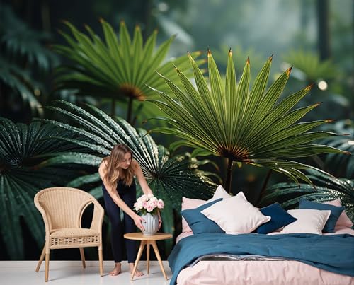 Papier Peint Forêt Tropicale Texture Végétale Premium 350x256cm - 7