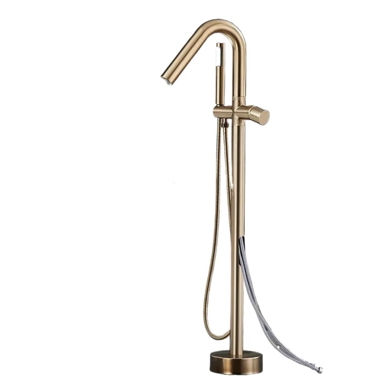 Floor Mounted Tub Filler Faucets Freestanding Bathtub Faucet Bath Stand Alone Shower with Handheld Sprayer