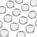 IGOGO Silver Color Flat Bottle Caps with Holes and Rings – 1 Inch Aluminum Bottle Cap Pendants for DIY Jewelry, Crafts, Keychains – 50 PCS