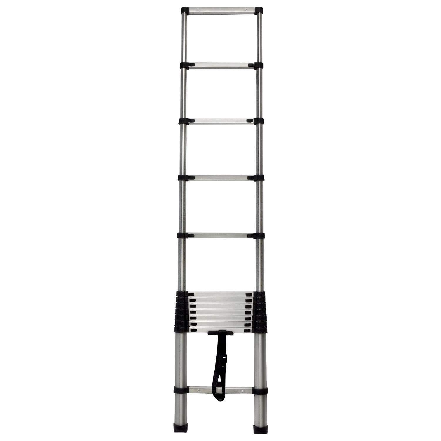Échelle télescopique de 3,8 m - En acier inoxydable - Pour camping-car/grenier/bureau/entrepôt - Facile à transporter - Charge maximale : 150 kg
