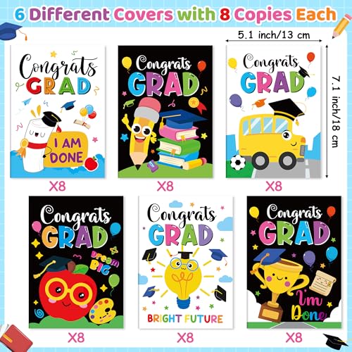Image of Bulk Graduation Coloring Books - 48 Pcs Kindergarten Graduate Mini DIY Books for Kid Preschool Congrats Grad Coloring Booklet for School Grad Ceremony Party Favor School Classroom Gift Goodies Stuffer