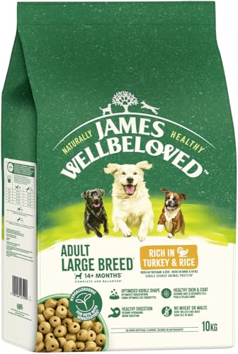 James WELLBELOVED 10kg Hund, große Hunderassen, Trockenfutter Truthahn & Reis