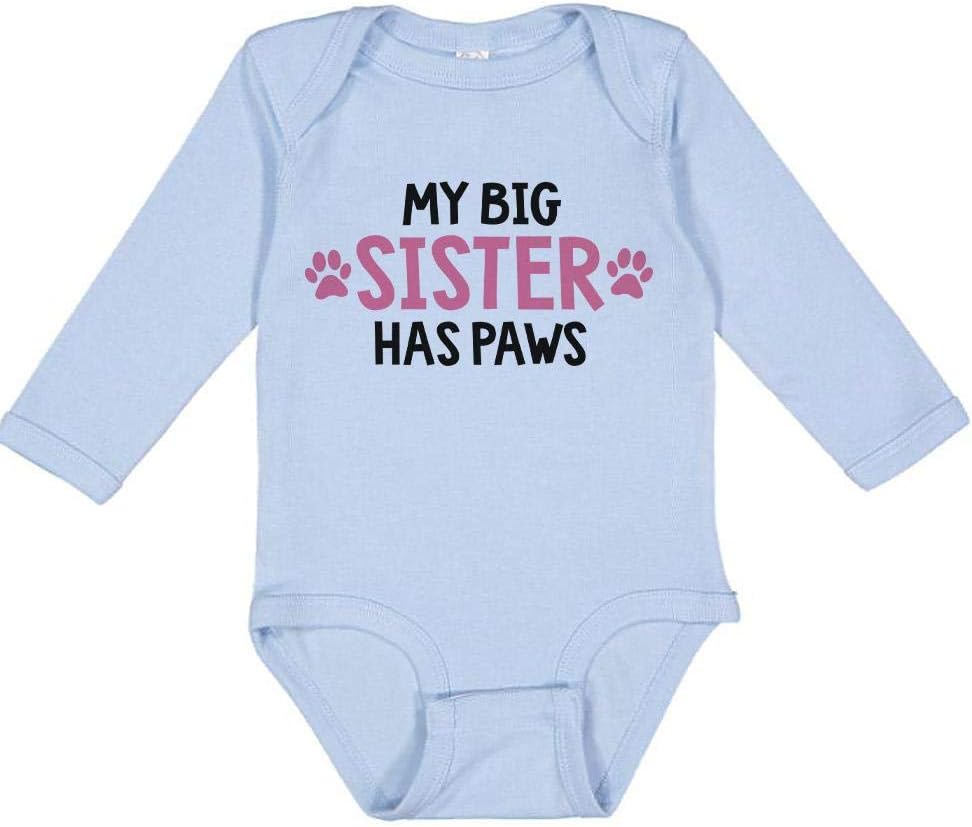 TATY Kids My Big Sister Has Paws Long Sleeve Baby Infant Bodysuit