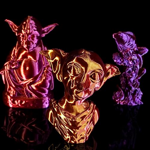 Image of Gratkit Silk Tri-Color PLA Filament，Coextrusion PLA Filament 1.75mm, + /-0.03mm, 1KG /Roll, Silk PLA Red & Gold & Purple