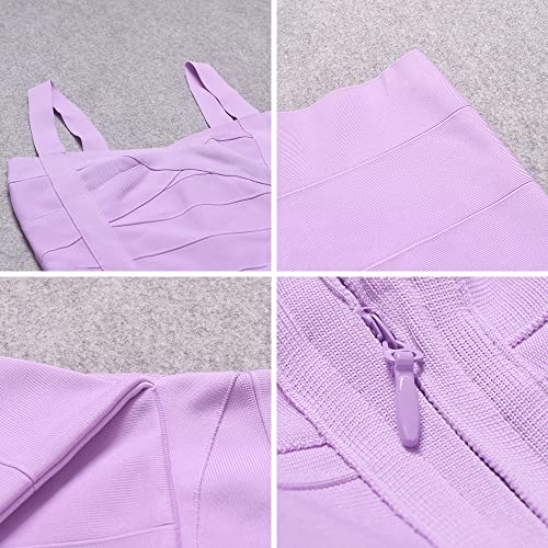 Image of Midi-Calf Solid Color Spaghetti Strap Rayon Bandage Dress