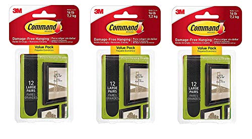 Image of Picture Hanging Strips, Black, Large, 12-Pk.