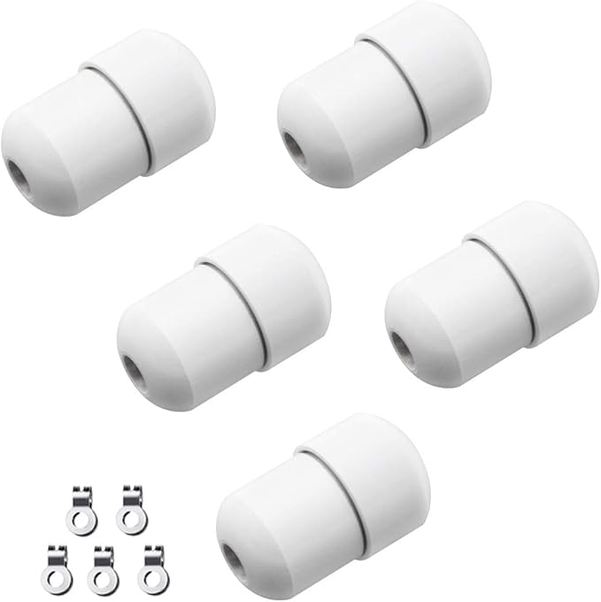 KingYH 5 Pack Cord Connector White Acorn Cord Pull Metal with Connector