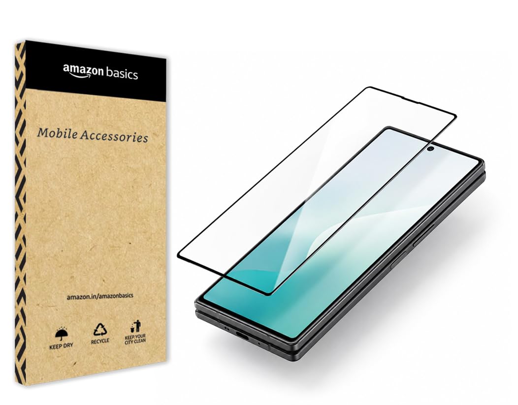 amazon basics Tempered Glass Screen Protector Compatible with Samsung Galaxy Z Fold 8 Ultra 5G Transparent Protective Film [Clear HD]-image-15