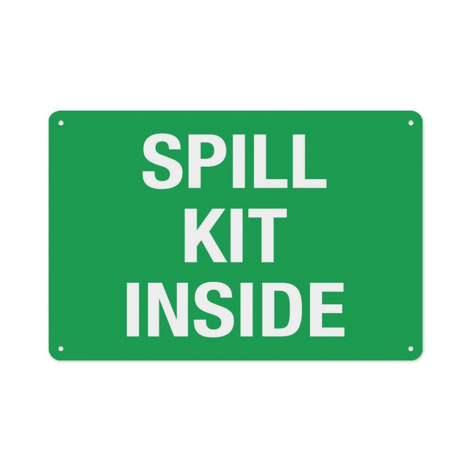peiyeety Spill Kit Inside Sign Aluminum Tin Warning Signs For Home Outdoor Garden 8X12 Inches