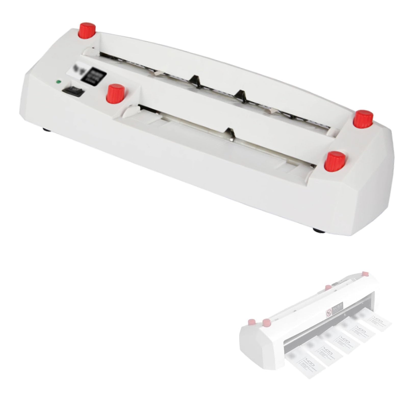 Cortador de papel eléctrico, cortador eléctrico de tarjetas de visita con sistema de 9 hojas, placa de posicionamiento ajustable de 1 a 18 mm, cortador de papel para papel (195-212) x 297 mm, para