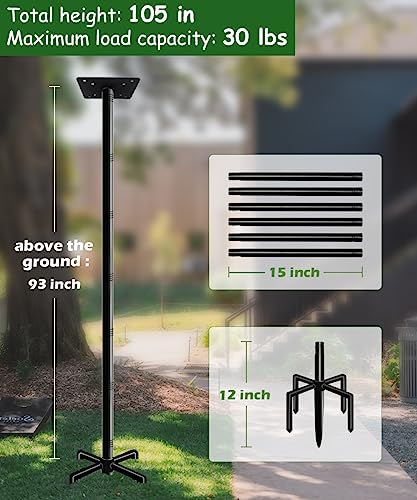 Poste de casa de pájaros de 105 pulgadas ajustable exterior resistente universal 3