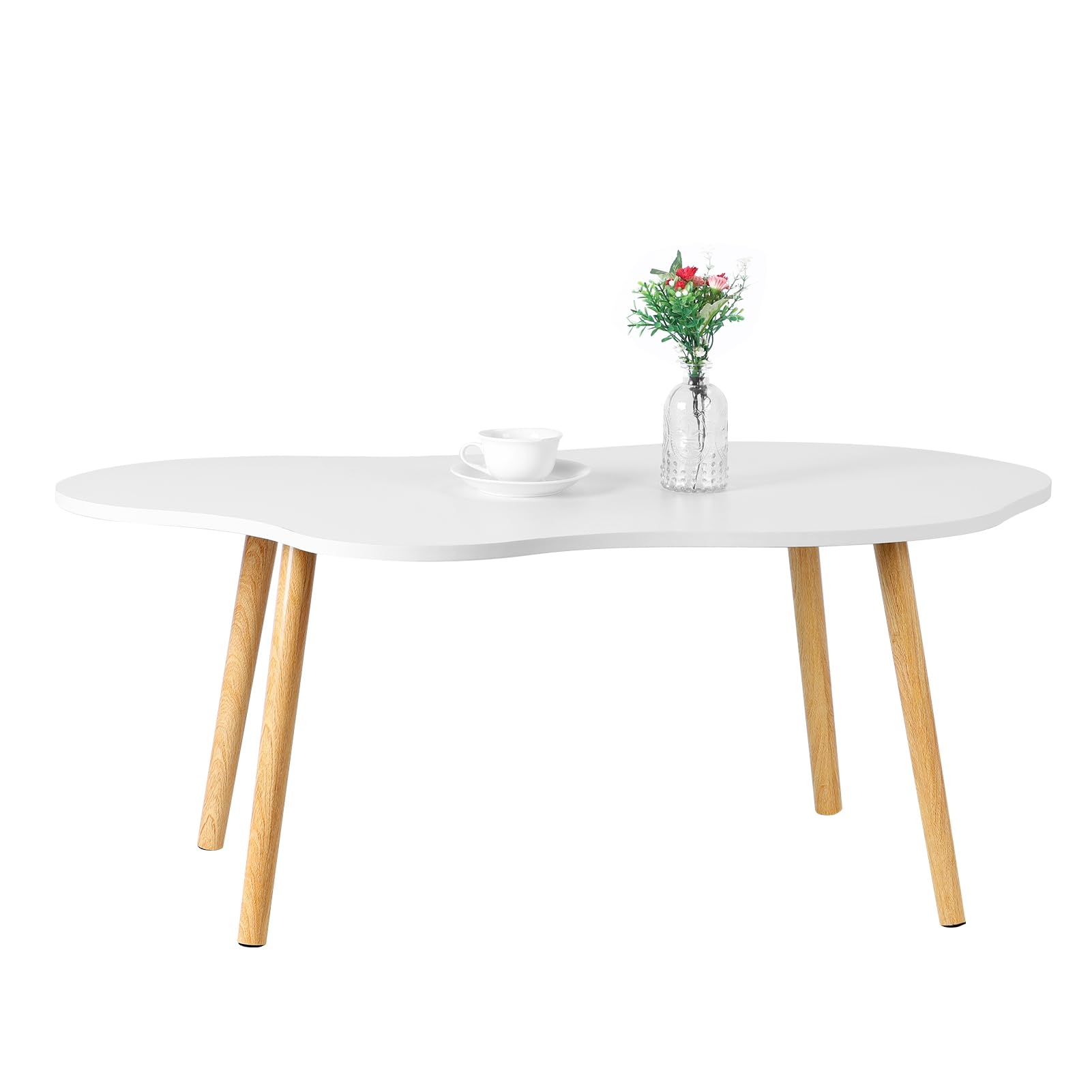 Altsuceser Century Couchtisch in Wolkenform für Wohnzimmer, moderner Couchtisch für kleine Räume, mit geräumiger Oberseite und stabiler Konstruktion, platzsparend, minimalistisch, kleine Tische, Weiß