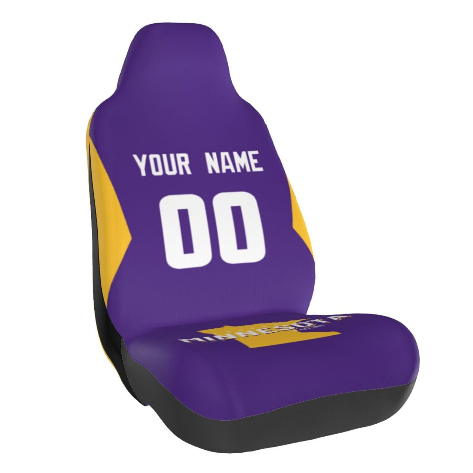 Custom Football Car Seat Covers Personalized Add Name Number Protector Cover Nonslip Elastic Soft Auto Decor Accessories Universal Fits for Car, Truck, SUV (1PC & 2PC)