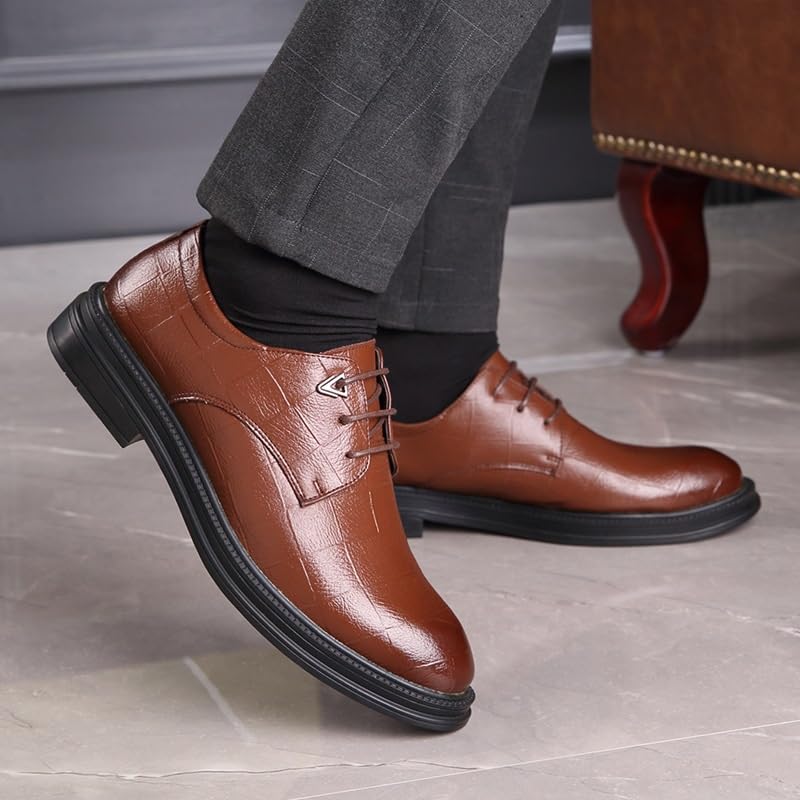 Uniform Dress Oxford Formal Shoes for Mens Top-Grain Leather Lace-up Round Toe Wedding Non Slip Rubber Sole Low Top Shoe2