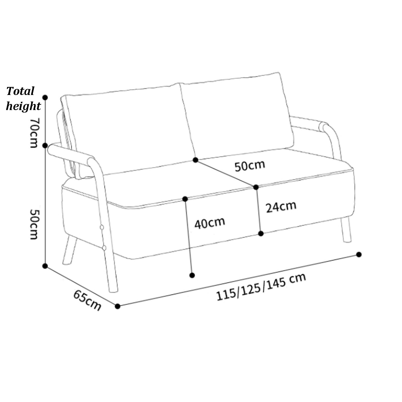 Kleines, Modernes Loveseat-Couchsofa, Kunstledercouch, Holzrahmen, Verdickte Und Erhöhte Metallbeine, Wasserdicht Und Verschleißfest, Für Wohnzimmer, Büro, Schlafzimmer(White,125cm)