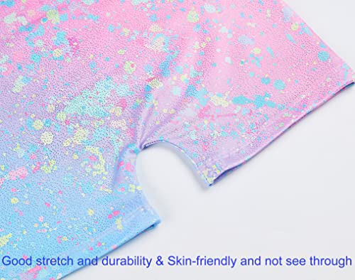 Image of Domusgo Toddler Leotard Gymnastics Long Sleeve, Sparkly Tumbling Dance Leotards for Baby Girls Kids Teens 2-14 Years