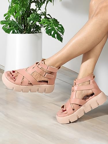 Image of Denill Women Synthetic Leather Strap Platform Sandals