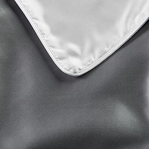 100% Mulberry Silk 19 Momme Charmeuse Silk Pillowcase With Silky Satin underside for Hair and Skinfor Hair and Skin 1pc 50 x 75 cm (Gray) - Image 3