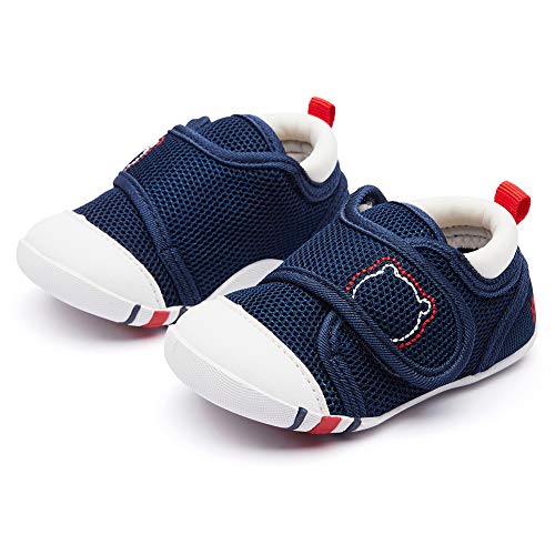 GUBARUN bébé premières Chaussures de Marche garçons Filles Chaussures Semelle Souple Enfant(Dark Blue,19 EU) Cover