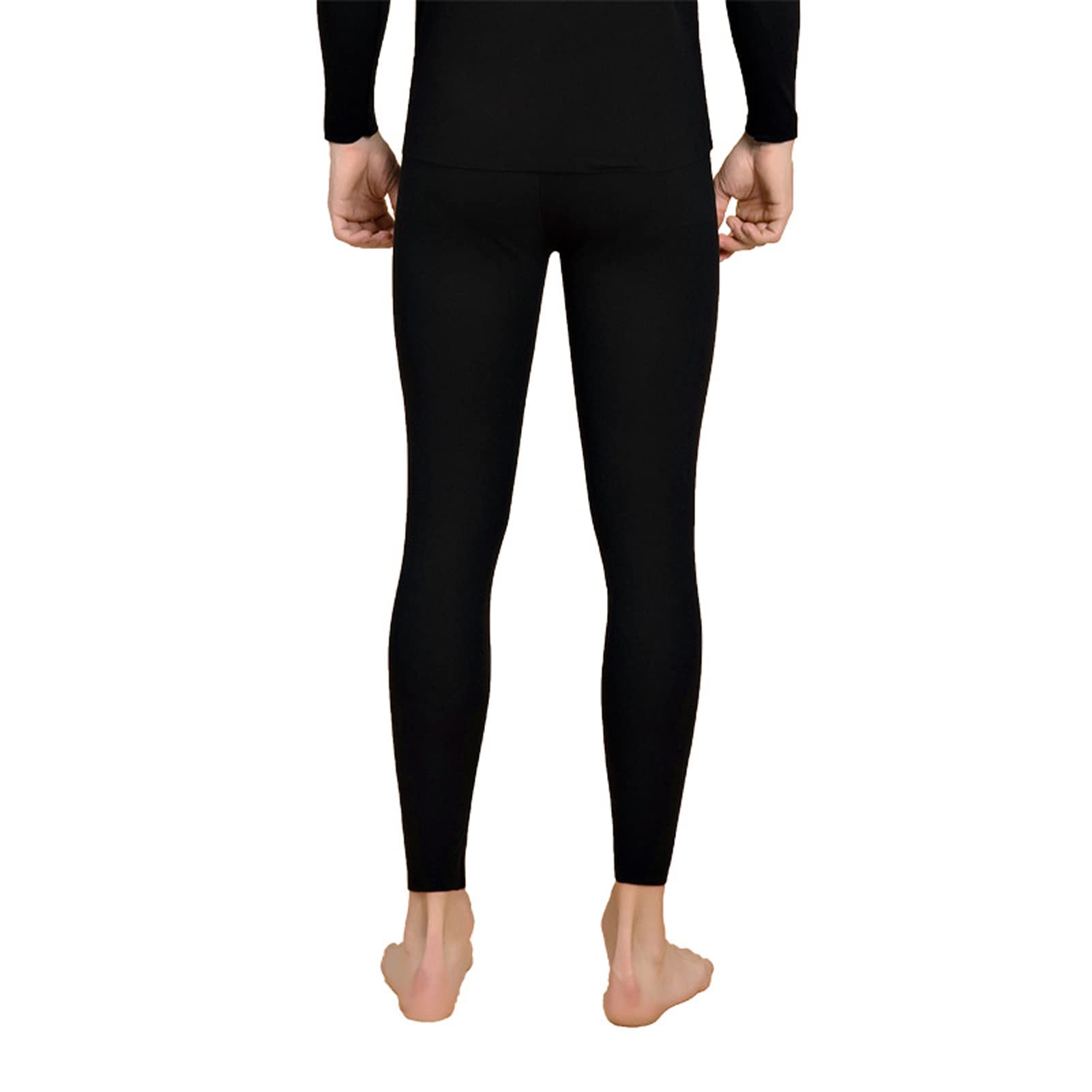 Pantalon Doble Capa De Vellón Termicas para Hombres Termicos Calzoncillos Invierno Cálido Long Leggings Jogger Pantalones Botters Jogger Interior Ropa Black-XXL