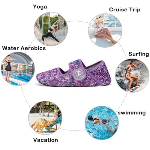 Image of Water Shoes for Women Men Barefoot Beach Swim Aqua Socks Summer Wide Slides Sandals Quick Dry Pool River Sea Sock Shoes