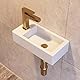 DeerValley Kleines Badezimmer-Waschbecken, 38,1 x 17,8 cm, Mini-Rechteck, Wandhalterung, für Badezimmer, Puderzimmer, Garderobe, schwimmendes, platzsparendes Design, leicht zu reinigen, weißes