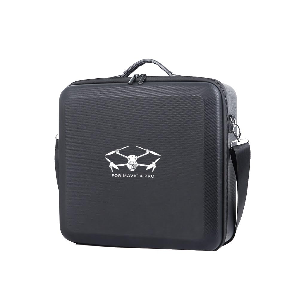 Custodia da viaggio per Mavic 4 Pro RC PRO2/RC 2, zaino organizer per il trasporto e lo stoccaggio del telecomando del drone, custodia a tracolla in PU EVA (solo custodia) (Nero)