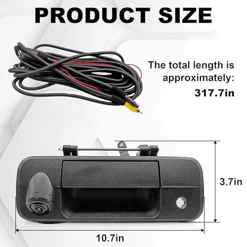 Image of PartsFlow 69090-0C051 Tailgate Handle Backup Camera Compatible With Toyota Tundra 2007-2013 Classic Tailgate Reversing Rear View Park Assist Camera RCA Plug Replaces 86790-34011 86790-34030