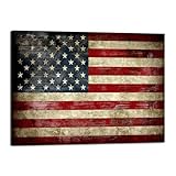 Pyradecor Old Vintage American Flag Canvas Prints Wall Art Pictures Paintings for Living Room Office Home Decorations Modern Abstract Landscape Artwork 28'x20'