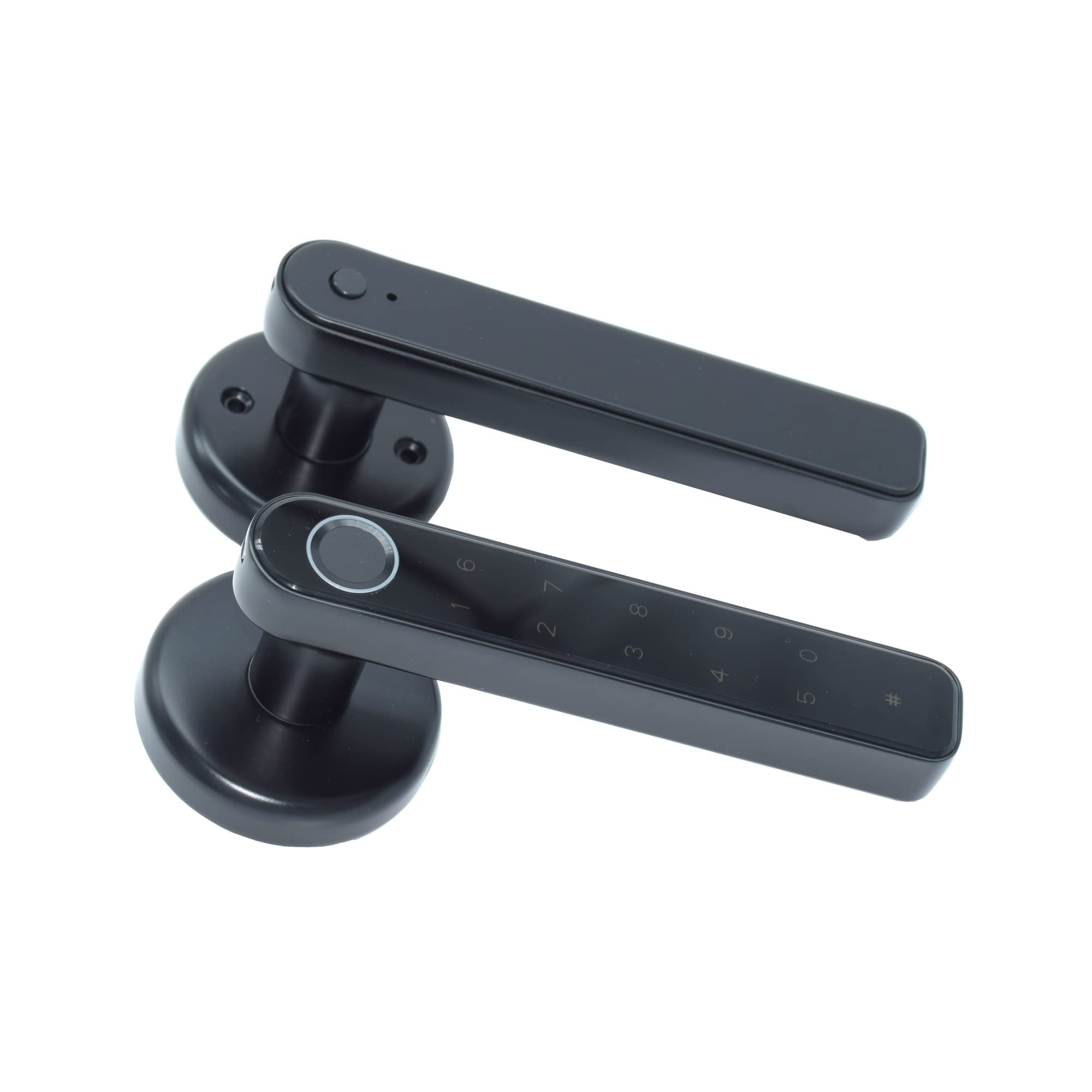 Serratura Smart, Tuya APP Remote Control Smart Fingerprint Password Lock Biometria elettrica Numero di codice Serratura a scrocco singolo con chiave ,Smart Lock Facile da Installare(Silver Tuya gatewa