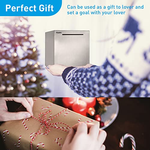 Image of Piggy Bank for Adults,Safe Piggy Banks Made of Stainless Steel,Can Only Save The Piggy Bank that Cannot be Taken Out(4.72 inch)