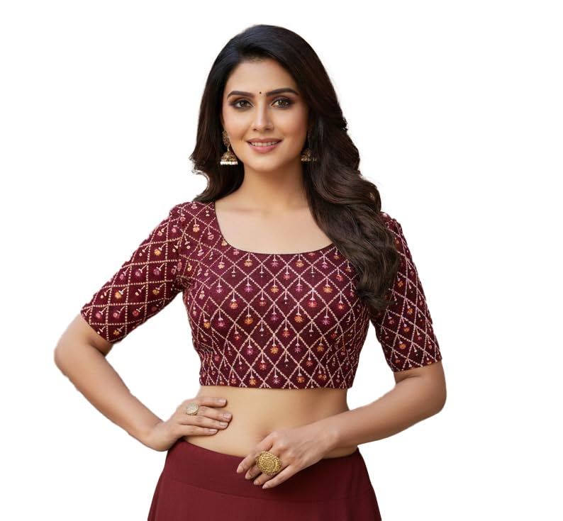 Ready to wear Blouse for Women Multicolor Printed Design Stretchable Stylish Readymade Saree Blouse Trendy Choli for Comfort wear-picture-11
