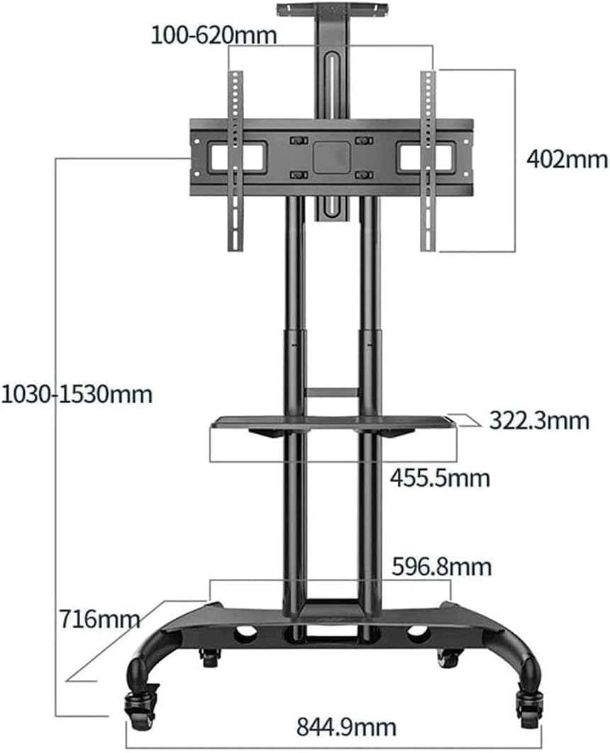 Support TV Mobile, Support TV pivotant Universel, Supports TV, Support de Sol pour Chariot, Supports de télévision pour la Maison et Le Bureau