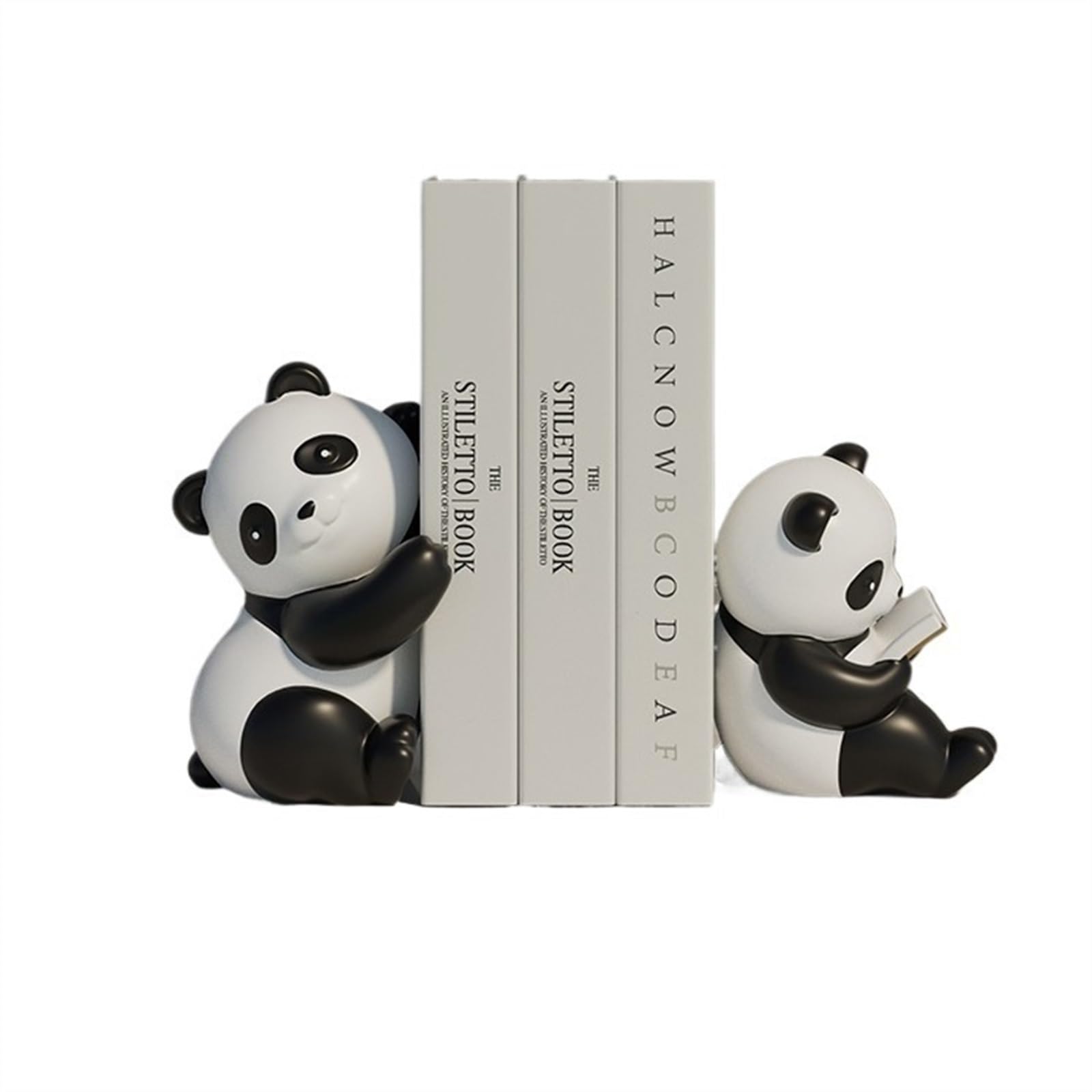 Shelves Panda Book ends Decorative Resin Bookends 1 pair - for Shelves Sturdy Stop for Home Office School Book Support