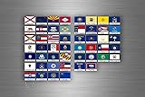 Akachafactory Planche 50x Autocollant Sticker Drapeau Rangement Etats USA Etats Unis americain