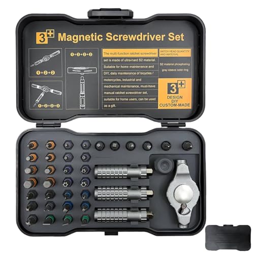 Juego de Destornilladores Magnéticos - 39 en 1 Herramienta Magnética Profesional | Set de Destornilladores para Electrónica - Electrónica, Teléfonos, Baterías, Dispositivos, Coche, Camión, Bicicletas,