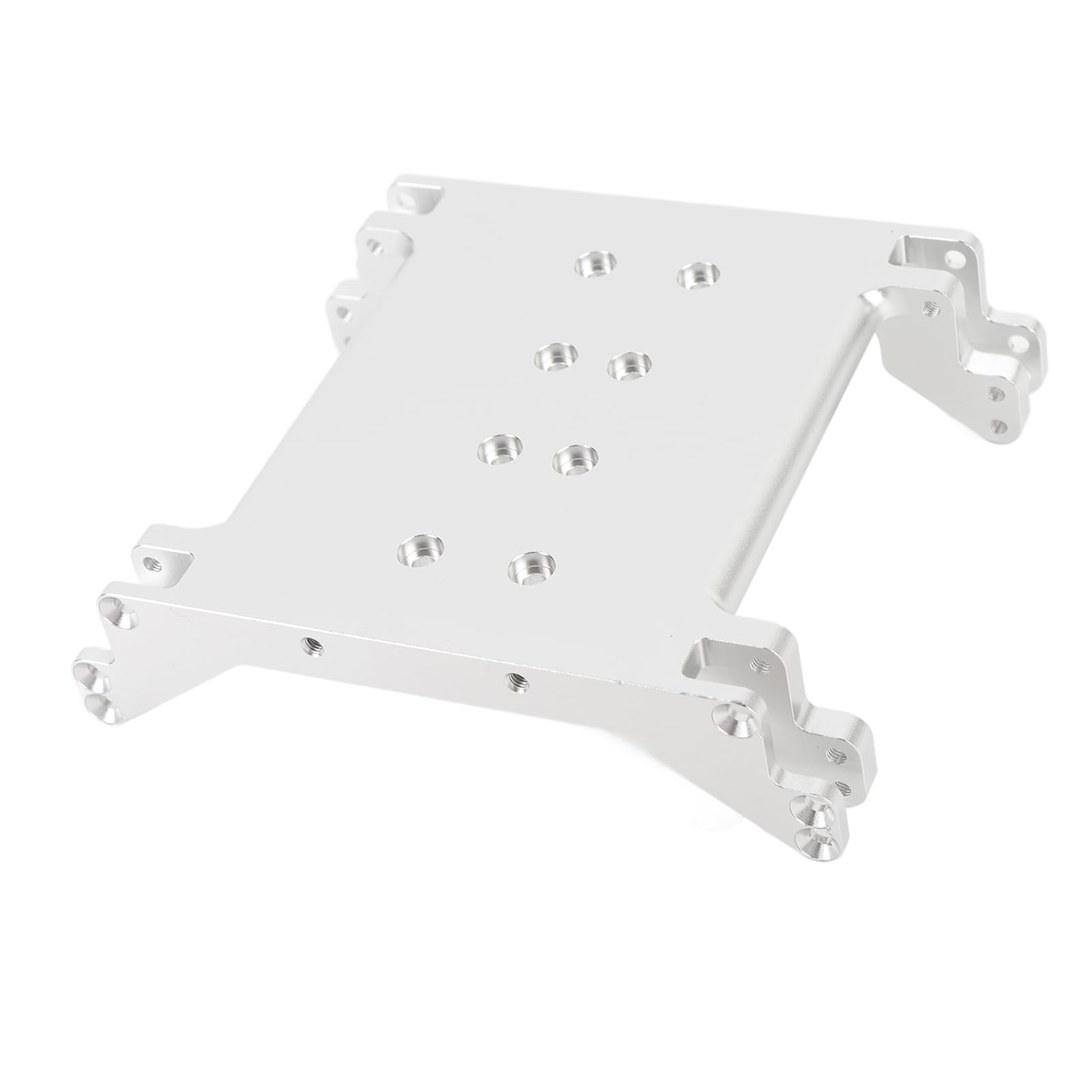 Protección contra el empotramiento del chasis del coche RC de aleación de aluminio ligero con múltiples agujeros, para RR10 1/10 RC Car (plata)