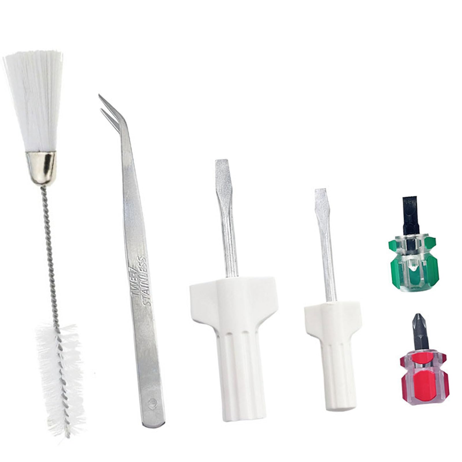 Buxuaaaa Complete Sewing Maintenance with Double Ended Brushes Bent Tip Tweezers Head for Use Sewing Machine Cleaner