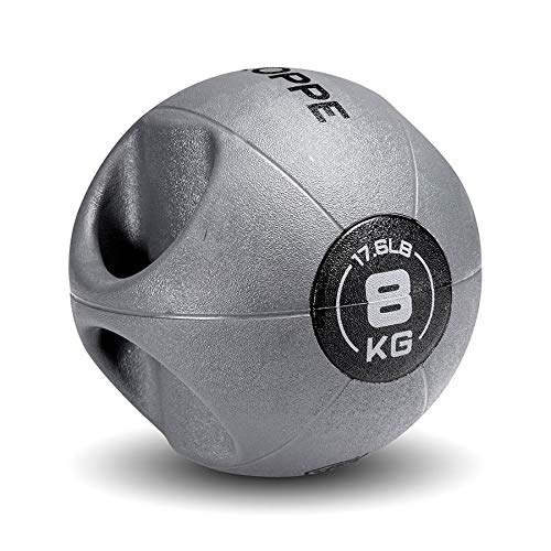 Medicine Ball Gripped 8kg Cinza e Preto - Roppe