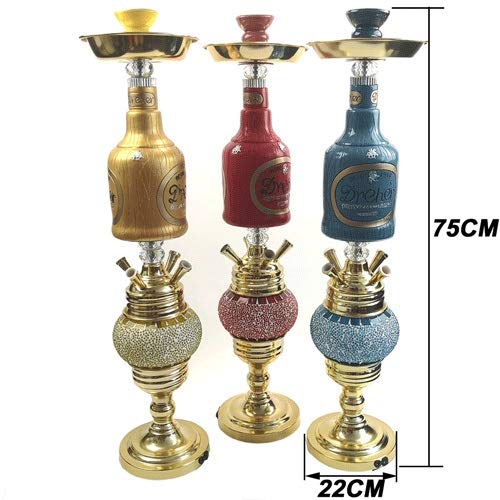 JYXZM 4 Schlauch Shisha-Pfeifenhukahn Set mit oberen und unteren doppelten LED-Leuchten Shisha-Wasserhaaren Komplette… – Bild 4