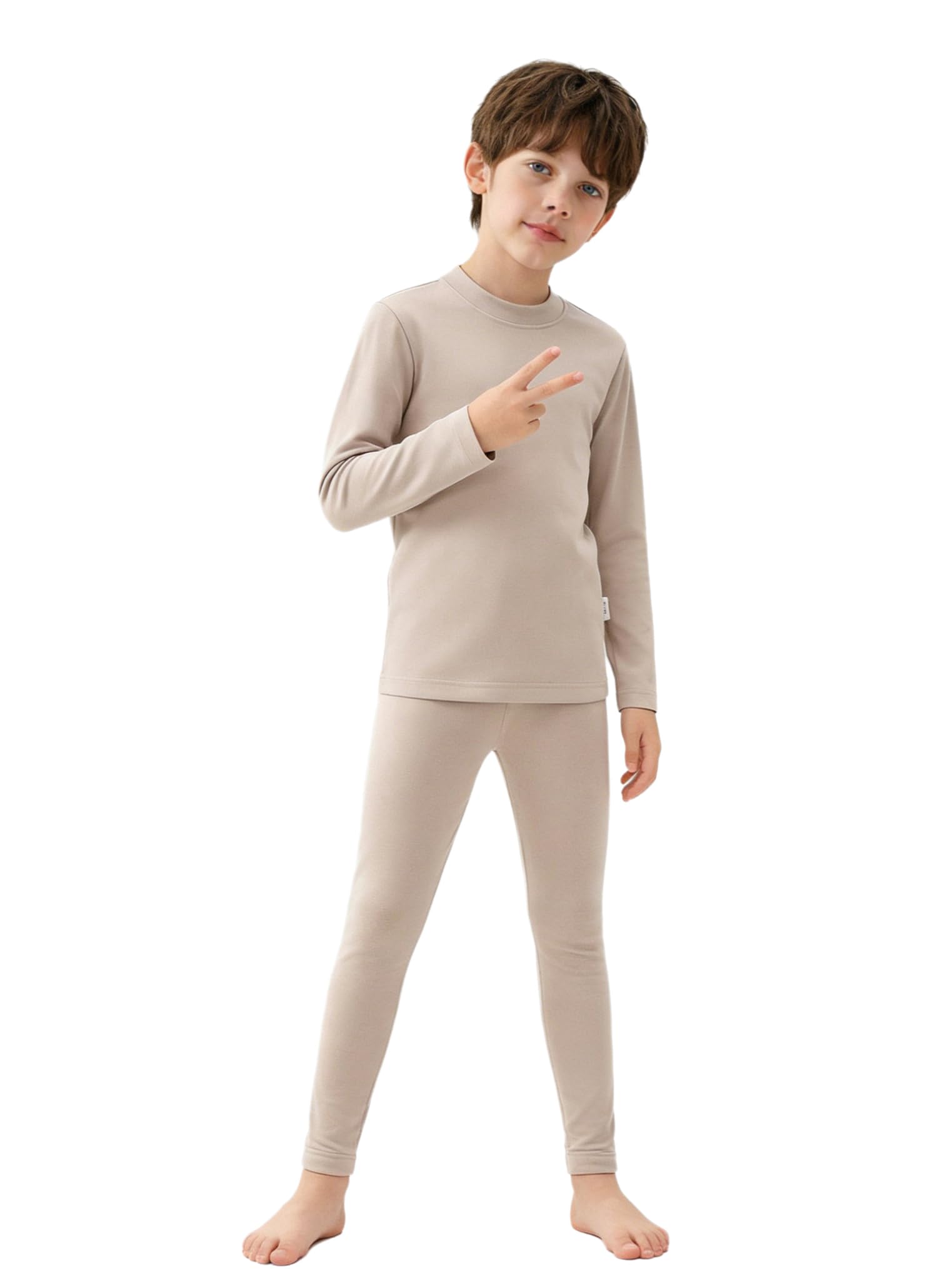Freebily Set di Biancheria Termica Sci Bambina e Bambino Set Intimo Termico Base Layer Top Thermal T-Shirt Felpa Maglia + Leggings Pantaloni Calzamaglia Invernali
