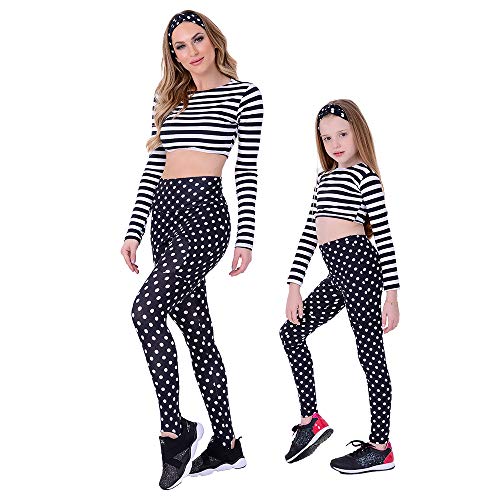 Kit Fitness Tal Mãe Tal Filha Listrado Preto Summer Soul (GG/8)